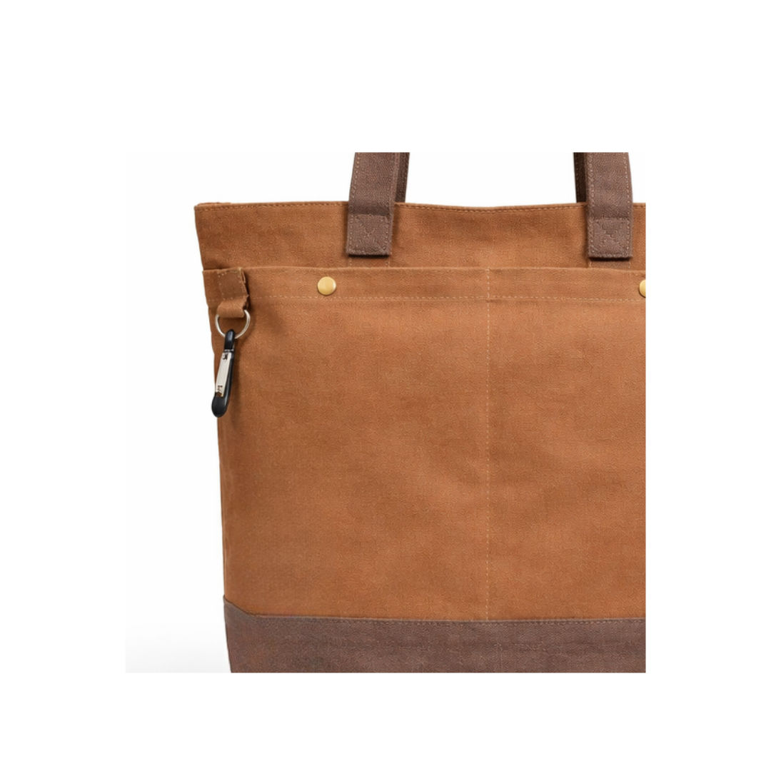 Khaki Unisex Tote Bag - Stylish Canvas Accessory
